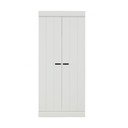 Biała szafa z litego drewna sosnowego 77x175 cm Connect – WOOOD