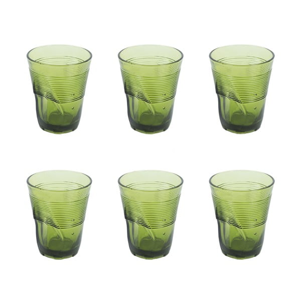 Zestaw 6 szklanek Kaleidos 360 ml, zielony