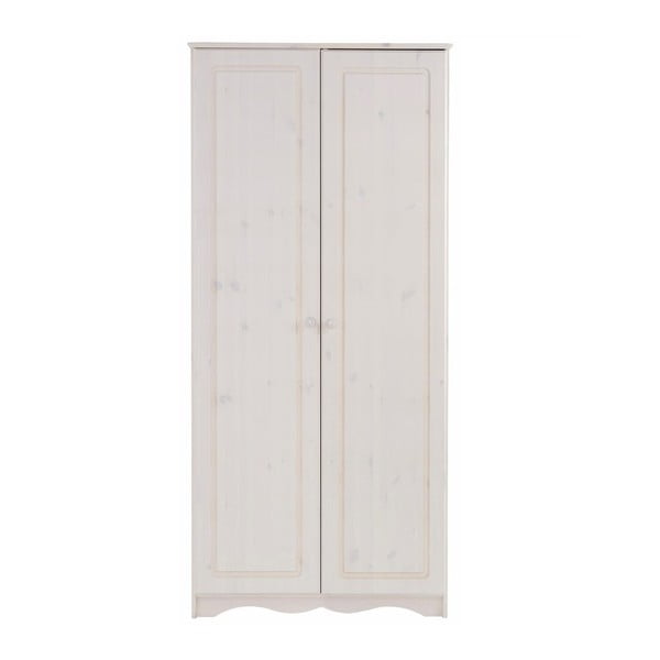 Biała 2-drzwiowa szafa z litego drewna sosnowego Støraa Amanda