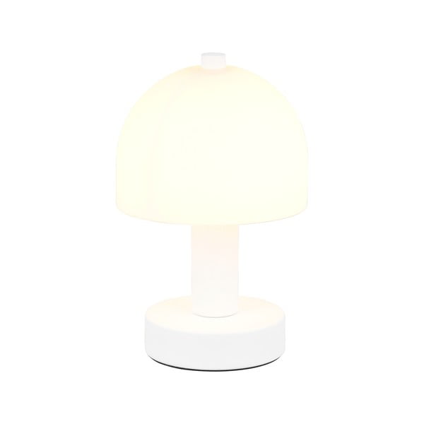 Biała lampa stołowa ze szklanym kloszem (wysokość 19 cm) Glenn – Trio-image-1