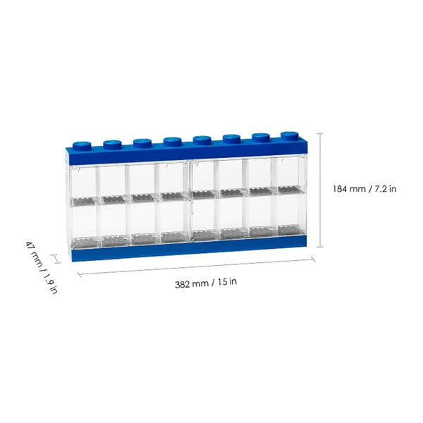 Niebieski pojemnik kolekcjonerski na 16 mini figurek LEGO®-image-1
