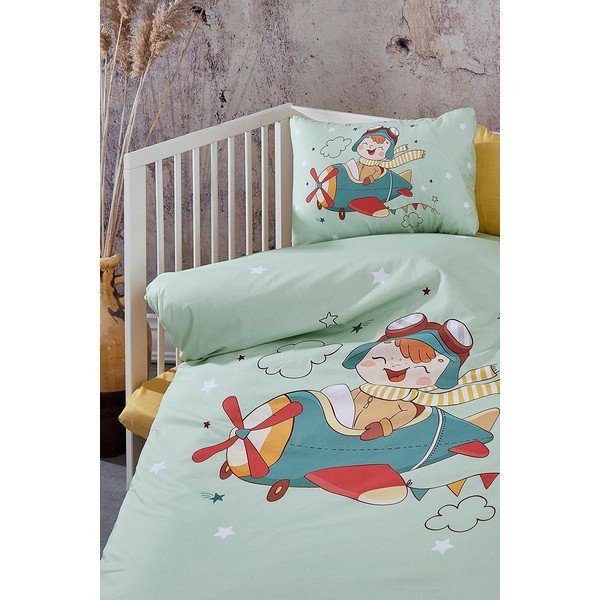 Bawełniana 4-częściowa pościel dziecięca do łóżeczka z prześcieradłem 100x150 cm Pilot – Mila Home-image-3