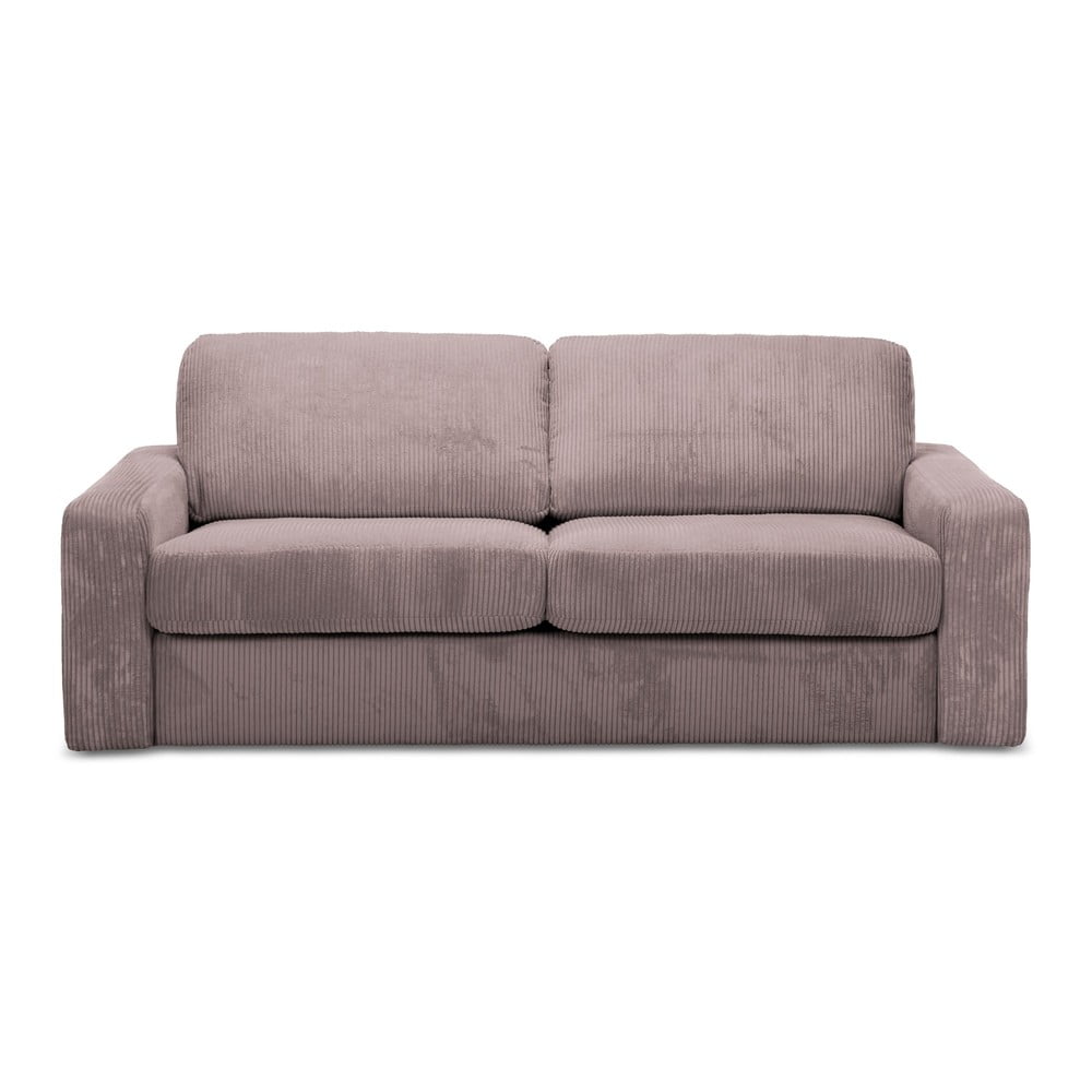Szaroróżowa sztruksowa rozkładana sofa 195 cm Nona – Makamii