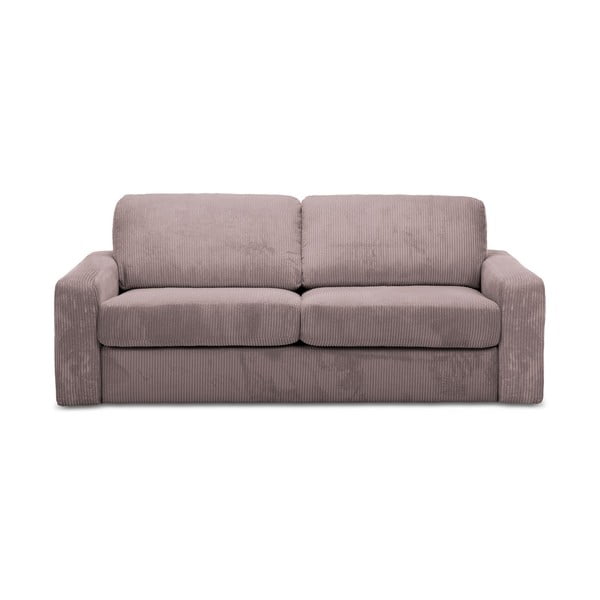 Szaroróżowa sztruksowa rozkładana sofa 195 cm Nona – Makamii