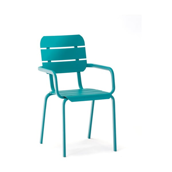 Niebieskie metalowe krzesła ogrodowe zestaw 4 szt. Alicante – Ezeis