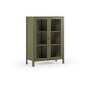 Zielona witryna z litego drewna sosnowego 90x120x40 cm Alessandra – Marckeric