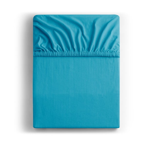 Niebieskie dżersejowe prześcieradło z gumką 120x200 cm Amber – Restilo