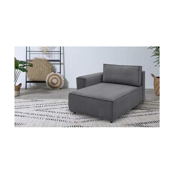 Ciemnoszary sztruksowy moduł sofy (lewostronny) Nihad modular – Bobochic Paris-image-1