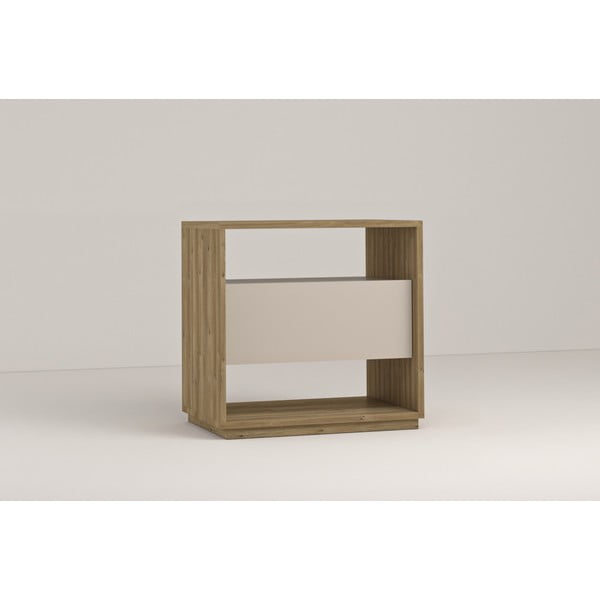 Kremowa/w naturalnym kolorze szafka nocna w dekorze dębu Dennis – Marckeric-image-1