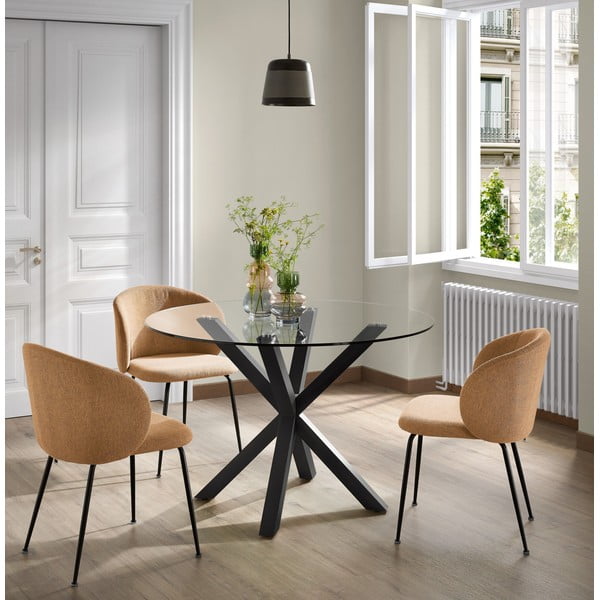 Okrągły stół do jadalni ze szklanym blatem Kave Home, ø 119 cm-image-1