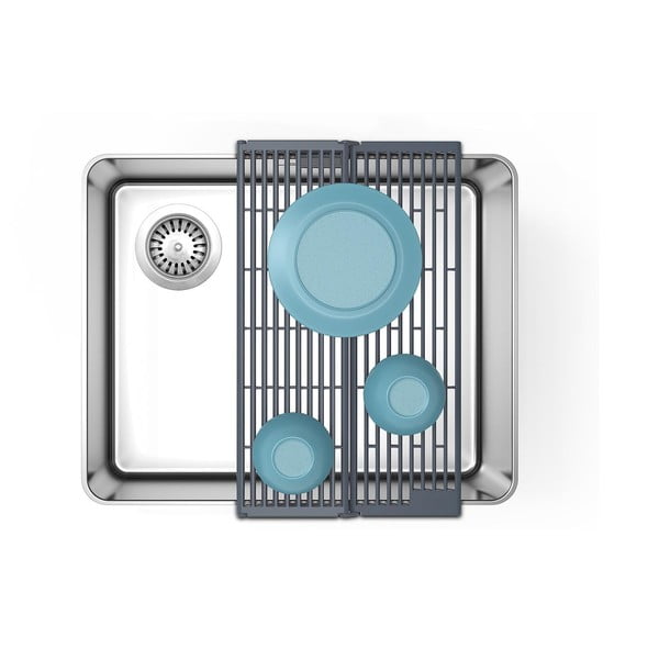 Szary regulowany plastikowy ociekacz na zlew 43x13 cm Platform – Joseph Joseph-image-4