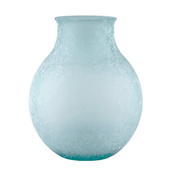 Turkusowy wazon ze szkła z recyklingu Ego Dekor Dune, wys. 36 cm