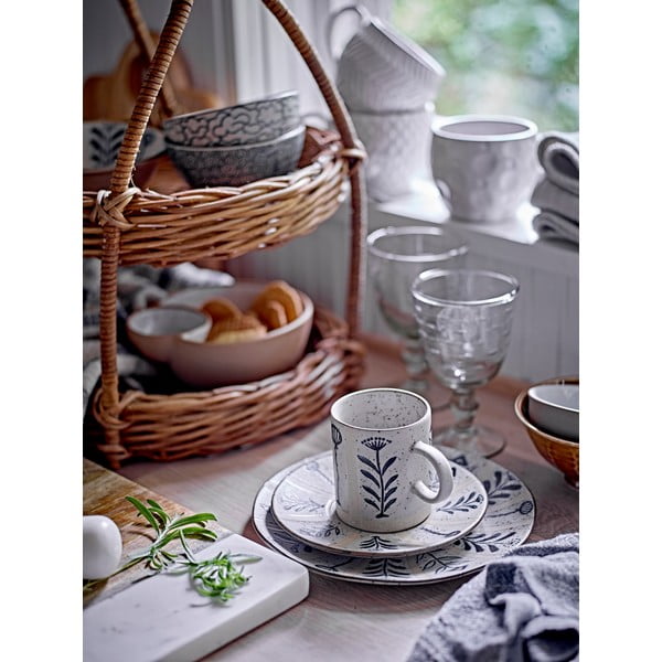 Jasnoniebiesko-kremowy kamionkowy talerz deserowy ø 16 cm Leonie – Bloomingville-image-1