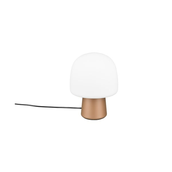 Biało-brązowa lampa stołowa ze szklanym kloszem (wysokość 27 cm) Steen – Trio-image-4