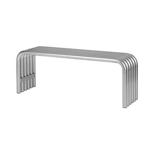 Metalowa ławka ogrodowa w kolorze srebra Nokk – noo.ma