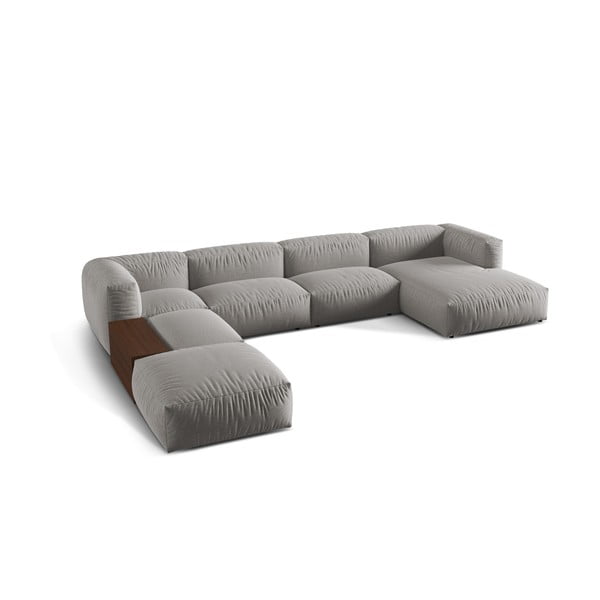 Jasnoszary narożnik modułowy (lewostronny/w kształcie litery U) Martina – Micadoni Home-image-1