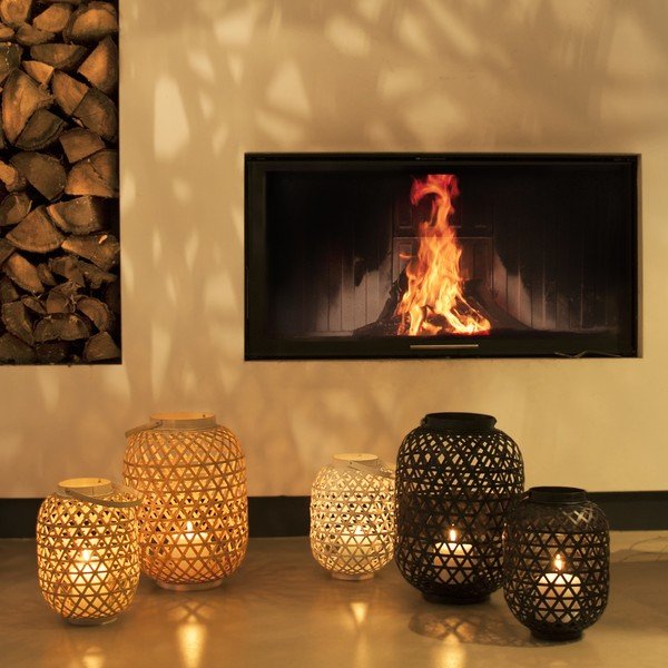 Czarny lampion Present Time Lattice, wysokość 27 cm-image-3