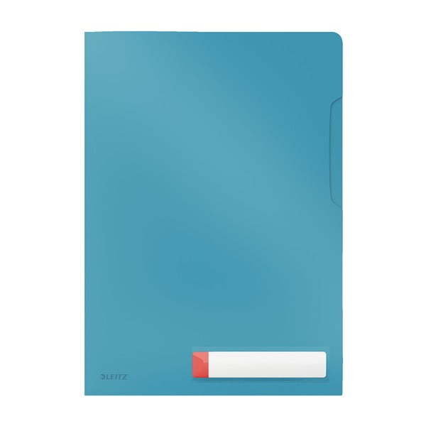 Niebieski folder z kieszonką na etykietę Leitz Cosy, A4
