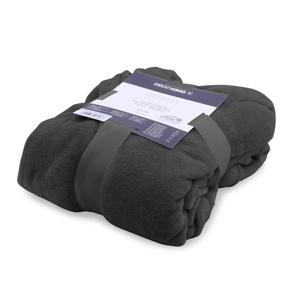 Grafitowy szlafrok z mikrowłókna unisex DecoKing Robby, rozm. M-image-2