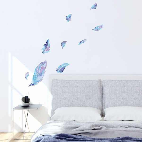 Zestaw 9 naklejek w kształcie piórek Ambiance Boho-image-1