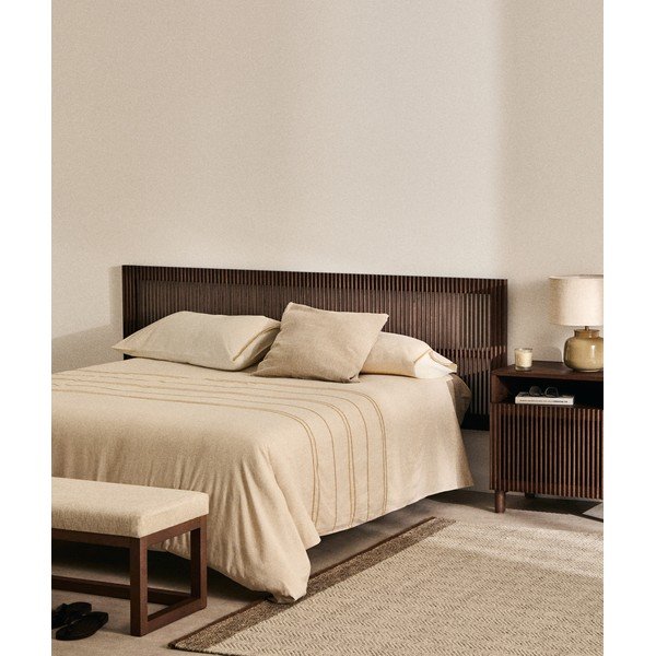 Zagłówek z litego drewna jesionowego w ciemnym naturalnym kolorze 195x70 cm Beyla – Kave Home-image-1