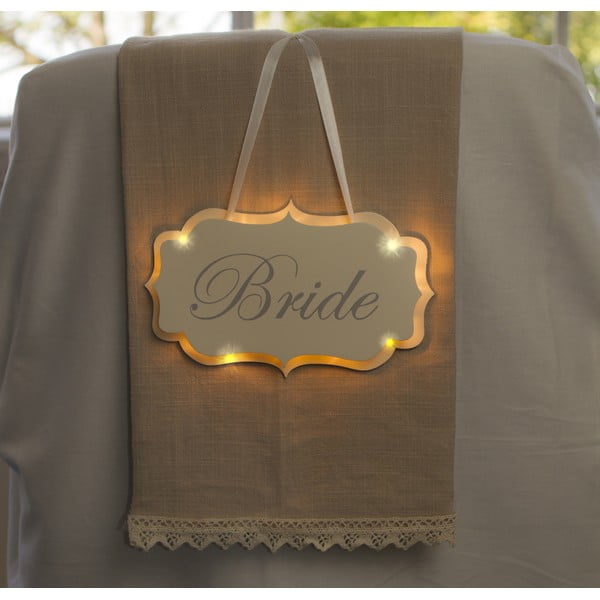 Dekoracja ślubna z lampką LED Bride Hanger