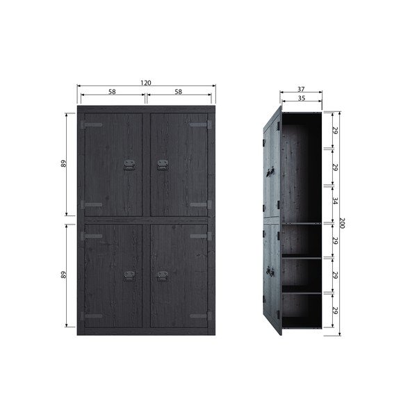 Czarna szafa vtwonen Bunk-image-2
