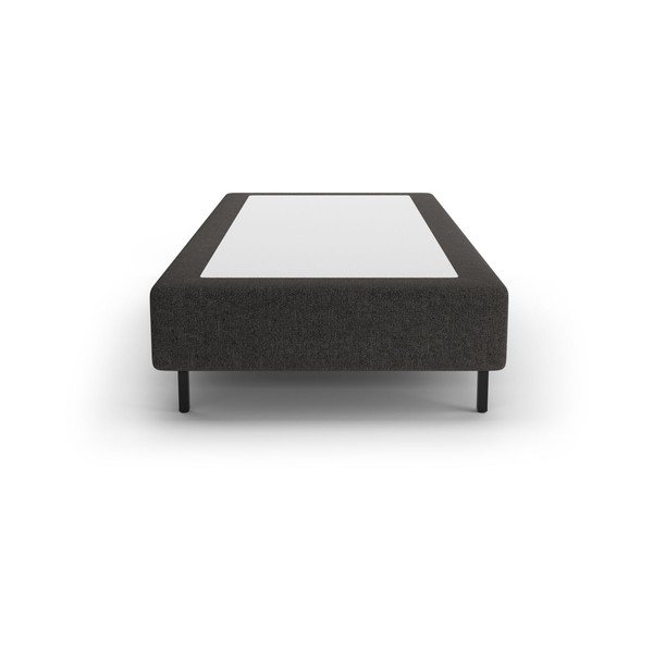 Czarne tapicerowane łóżko jednoosobowe bez zagłówka 90x200 cm Whale – Micadoni -image-2