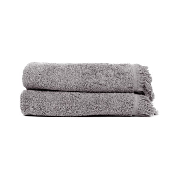 Zestaw 2 antracytowych ręczników ze 100% bawełny Bonami Selection, 50x90 cm
