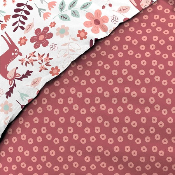 Biało-różowa bawełniana pościel dziecięca jednoosobowa 140x200 cm Bichette – douceur d'intérieur-image-3