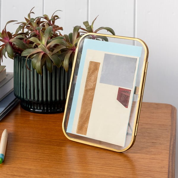 Metalowa ramka stojąca w kolorze złota 14x18 cm – Rex London-image-1