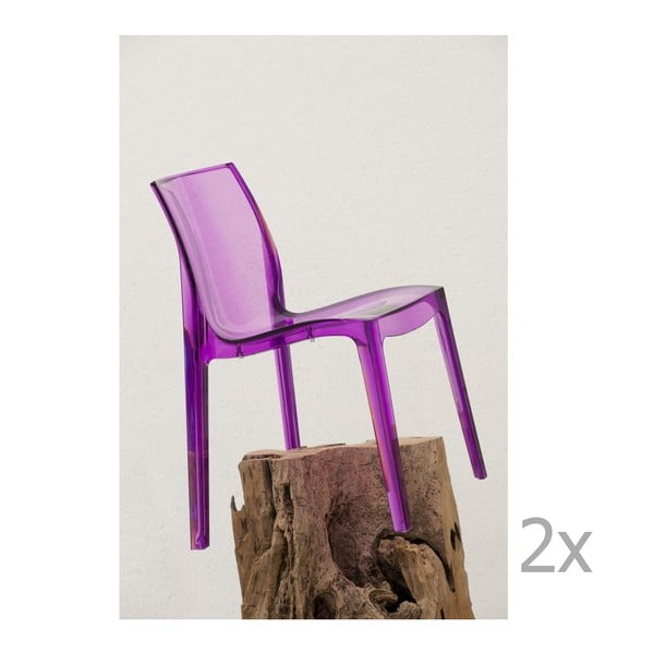 Zestaw 2 fioletowych krzeseł Castagnetti Ophelia