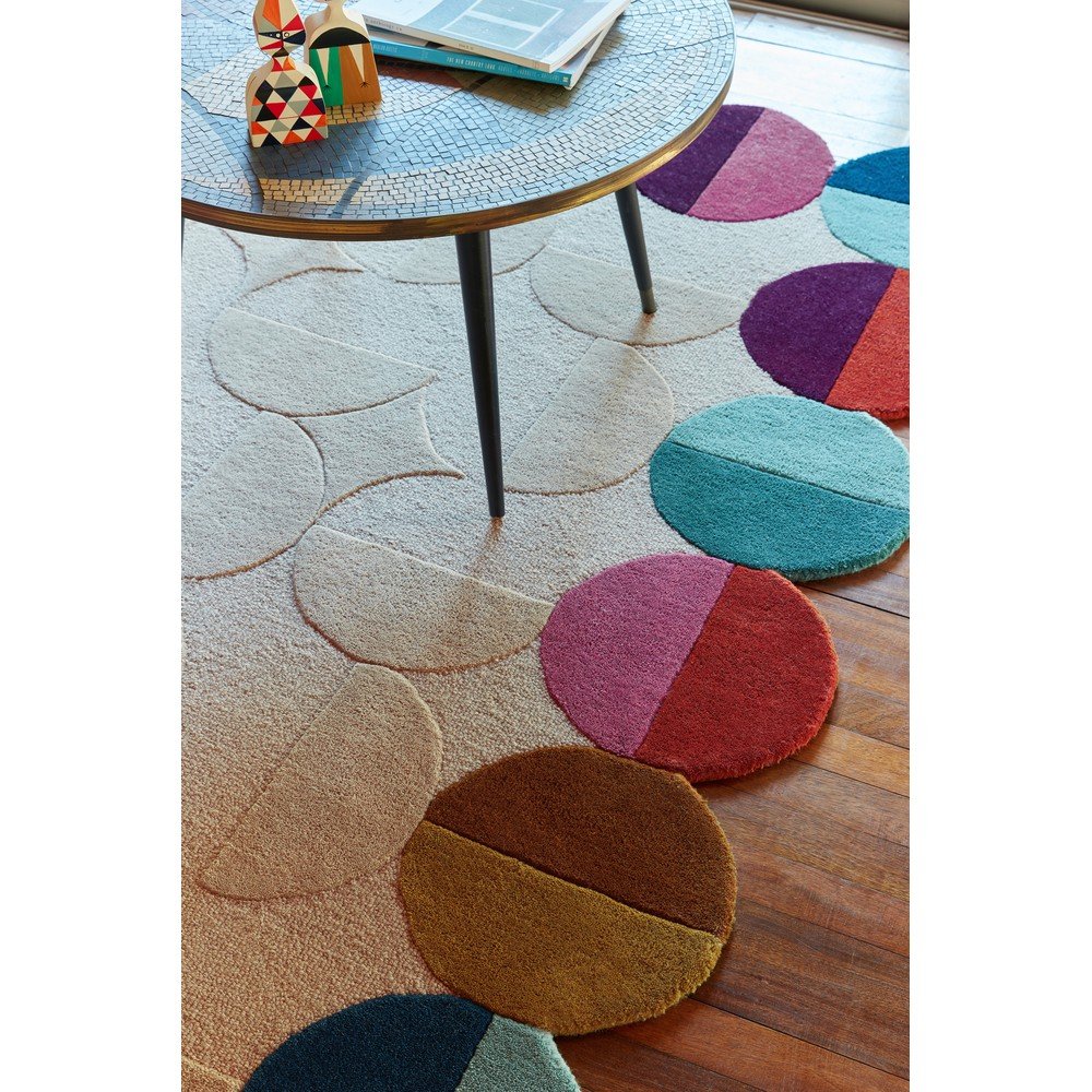 Beżowy wełniany dywan tkany ręcznie 160x230 cm Mia Textured Scallop – Flair Rugs (zdjęcie 3)