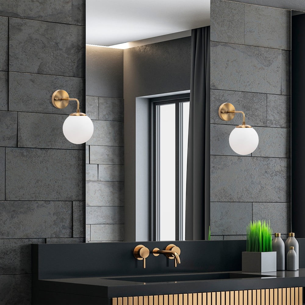 Biały/w kolorze mosiądzu kinkiet ø 15 cm Viran – Opviq lights (zdjęcie 4)