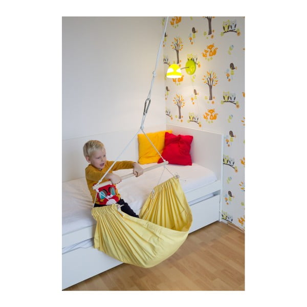 Żółty hamak huśtawka zawieszany na sufit Hojdavak Junior-image-4