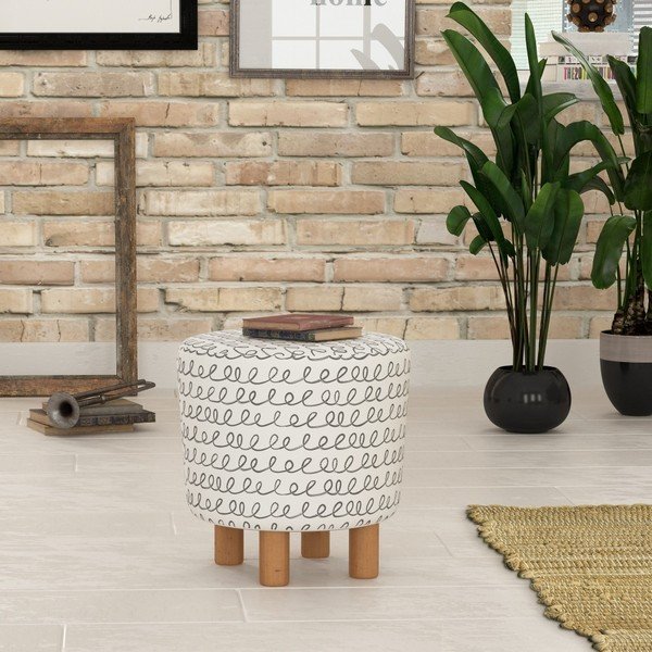 Taboret z drewnianymi nogami Cono Sway, ⌀ 41 cm-image-1