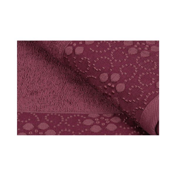 Zestaw 2 ciemnoczerwonych ręczników z czystej bawełny Grande, 50x90 cm-image-3
