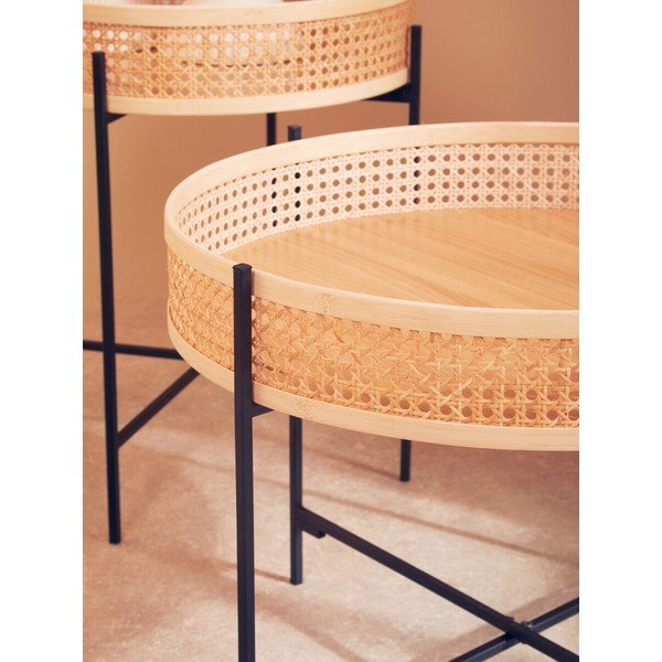 Rattanowy okrągły stolik w naturalnym kolorze ø 60 cm Depok – Premier Housewares-image-4