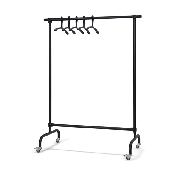 Czarny metalowy stojak na ubrania na kółkach Luuk – Spinder Design-image-2