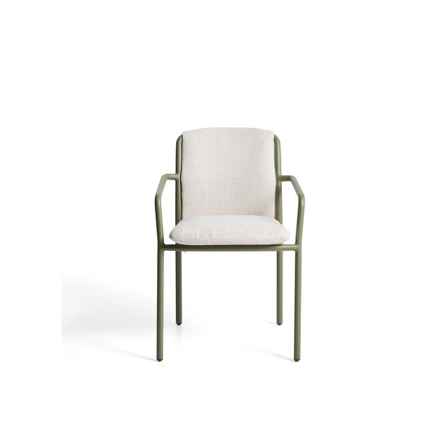 Zielone tapicerowane krzesło ogrodowe Linosa – Kave Home-image-4