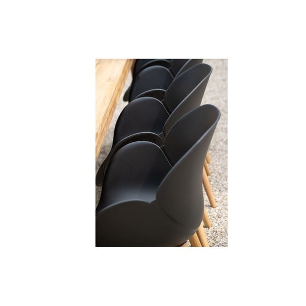 Czarne drewniano-plastikowe krzesło ogrodowe Tulip – Exotan