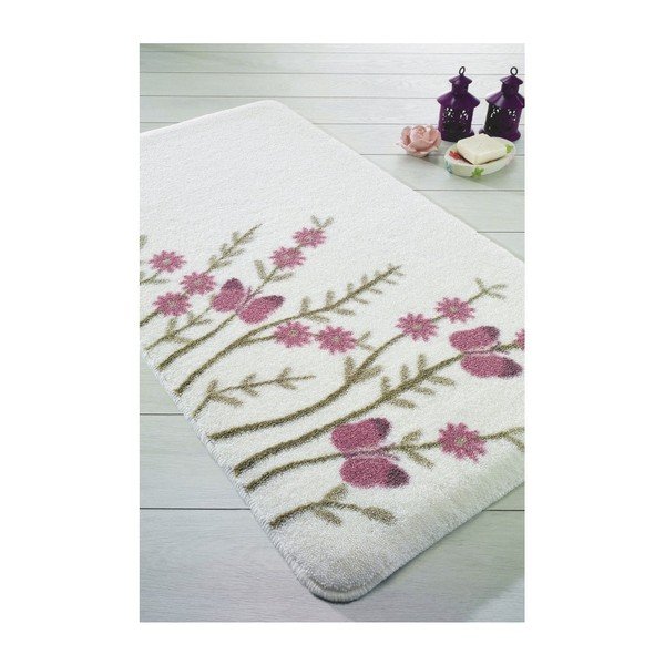 Biały dywanik łazienkowy Confetti Bathmats Aroma, 80x140 cm