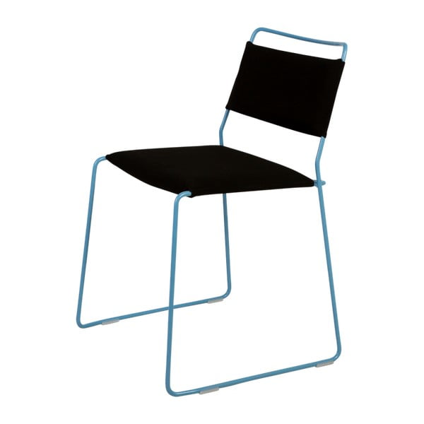 Czarne krzesło z niebieską konstrukcją OK Design One Wire