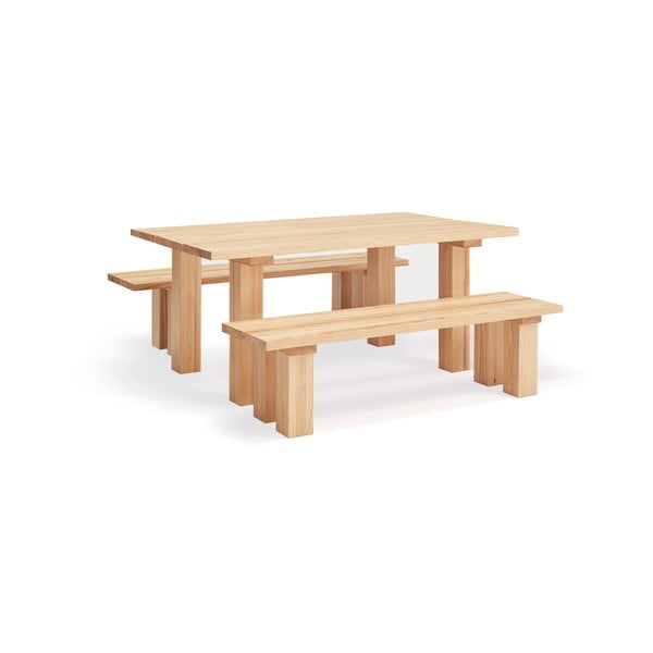 Stół z blatem z drewna sosnowego 100x180 cm Banda – Teulat-image-3