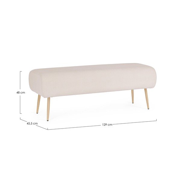 Biała tapicerowana ławka Olga – Bizzotto-image-3