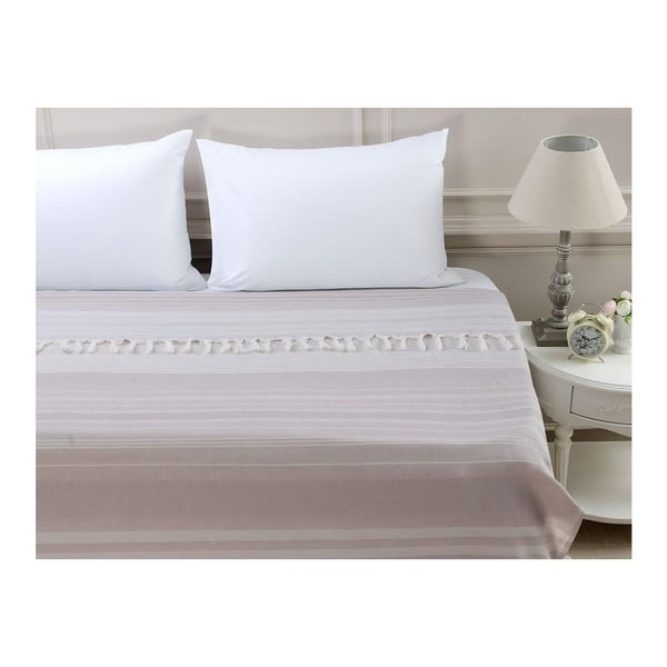 Ciemnoróżowa narzuta bawełniana na łóżko jednoosobowe Bohoo, 150x220 cm