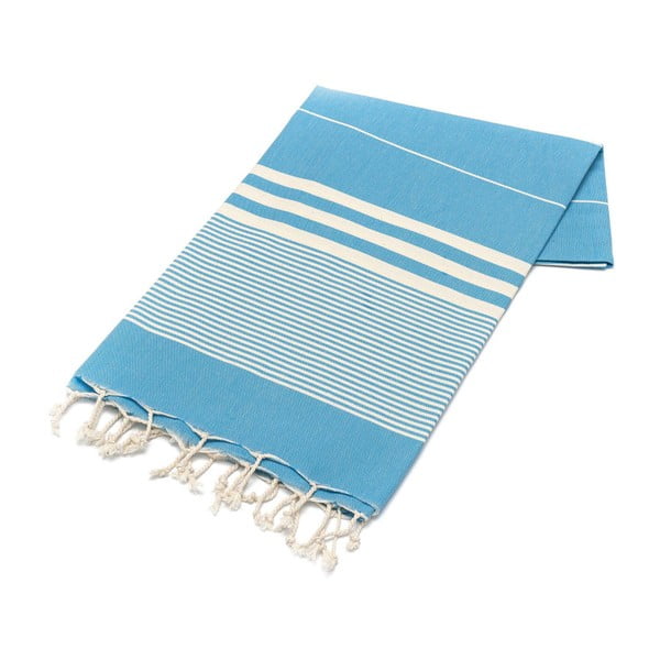 Jasnoniebieski ręcznik Hammam Hereke, 100x180 cm