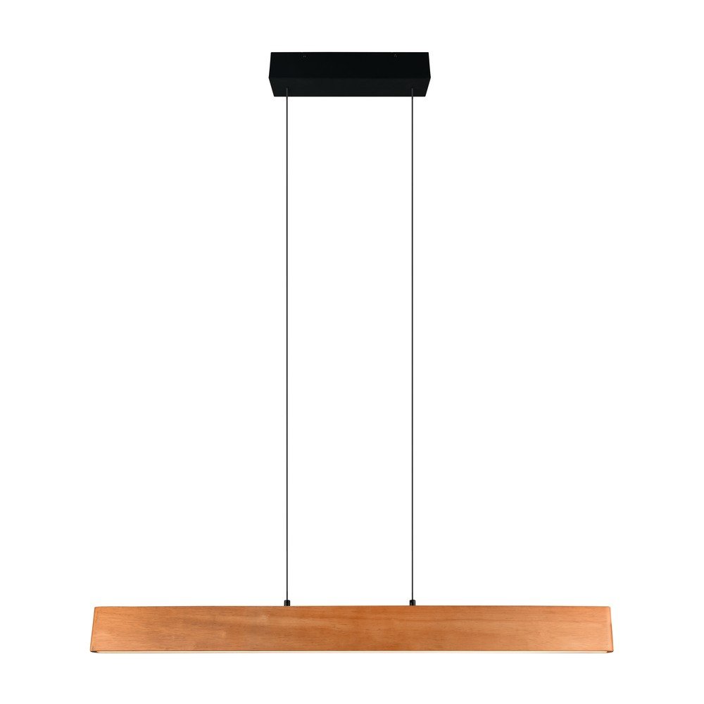 Lampa wisząca LED w naturalnym kolorze z drewnianym kloszem Edgewood – Trio
