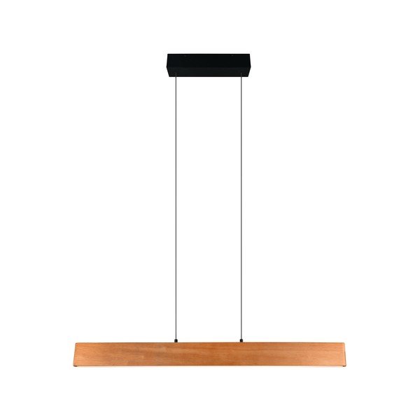 Lampa wisząca LED w naturalnym kolorze z drewnianym kloszem Edgewood – Trio