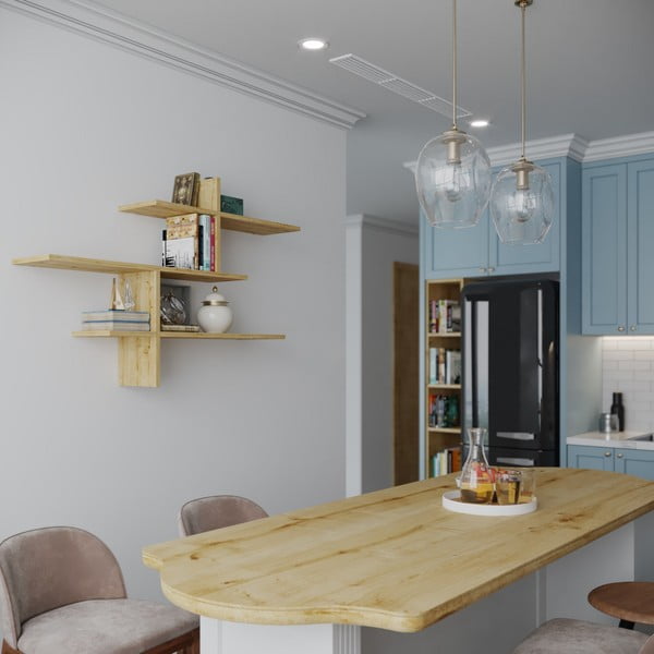 Wielopoziomowa półka w dekorze dębu 123 cm Leo – Kalune Design-image-1